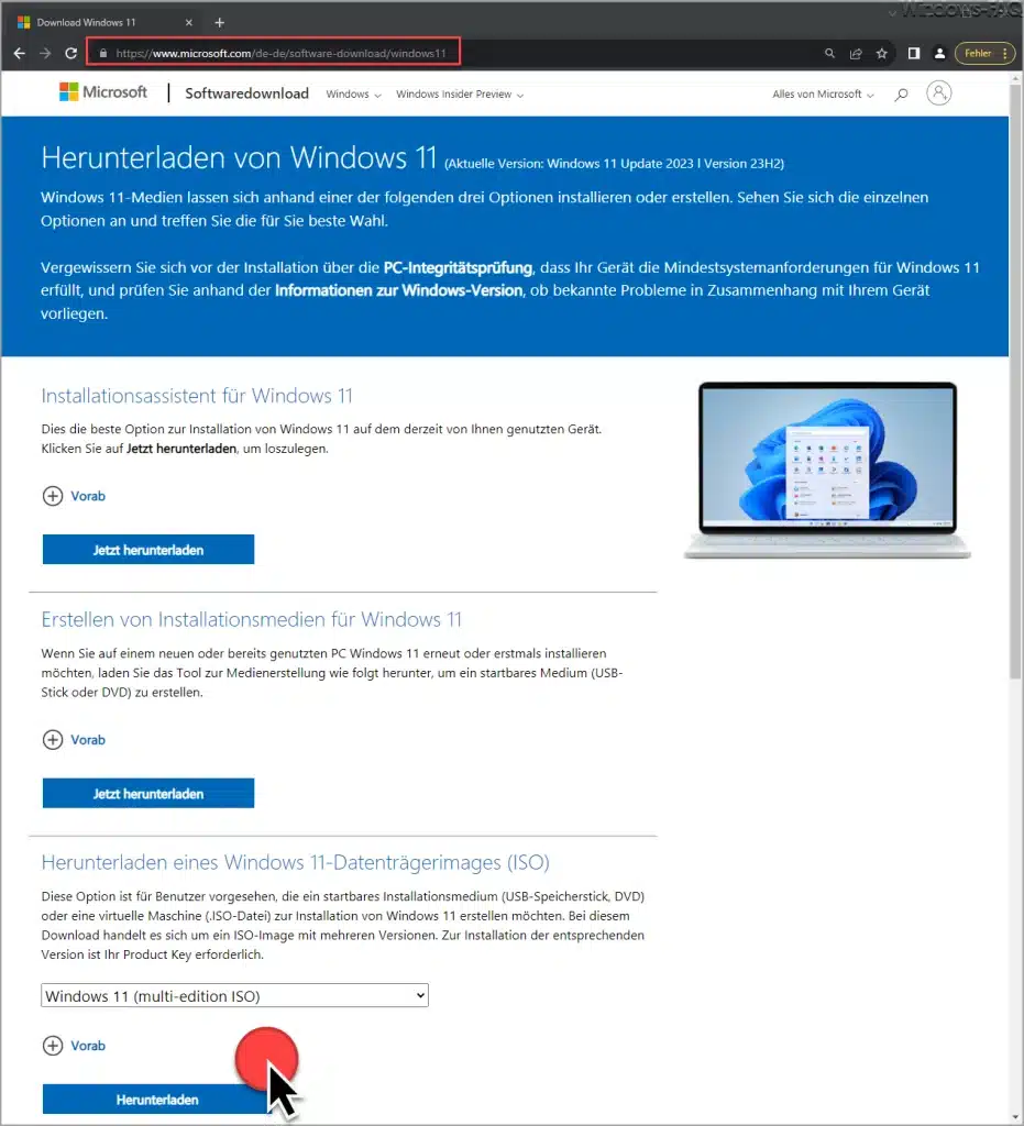 Herunterladen 23H2 Windows 11
