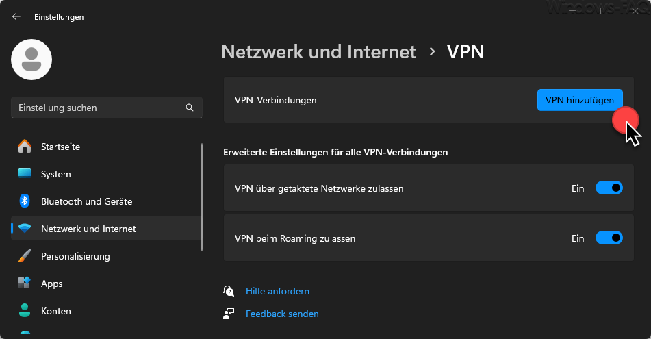 Windows 11 VPN hinzufügen