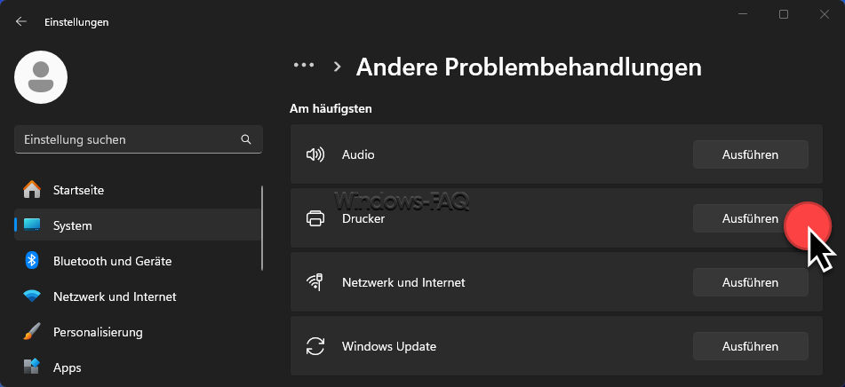 Windows Drucker Problembehandlung