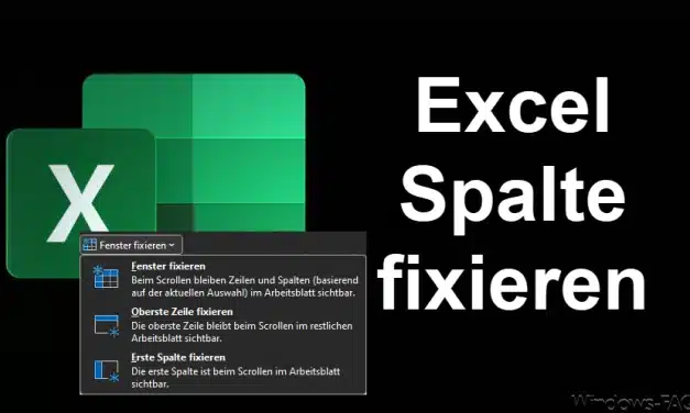 Excel Spalte fixieren