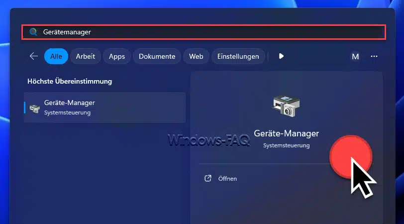 Geräte-Manager starten Startmenü