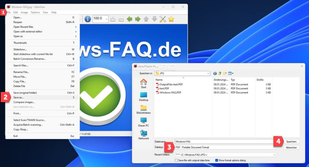Irfanview JPG to PDF