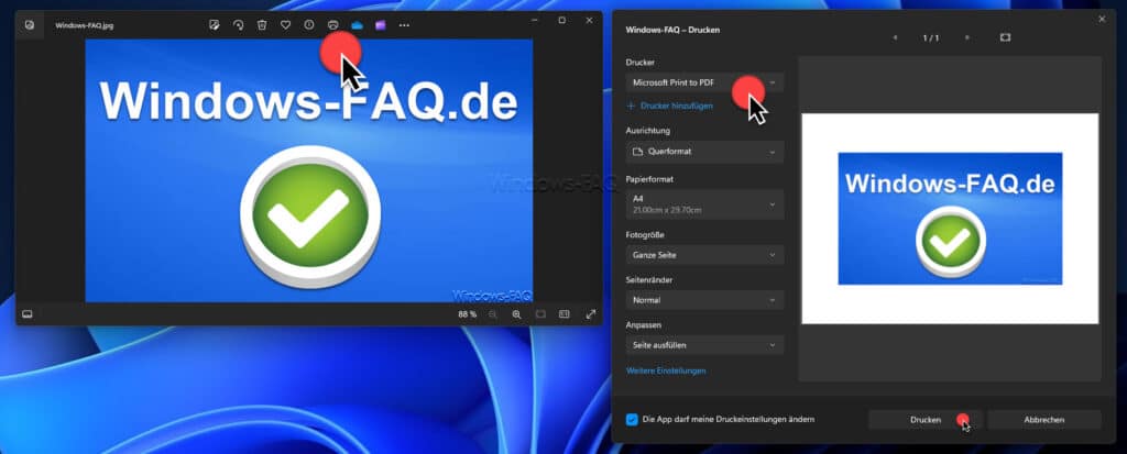 JPG in PDF drucken