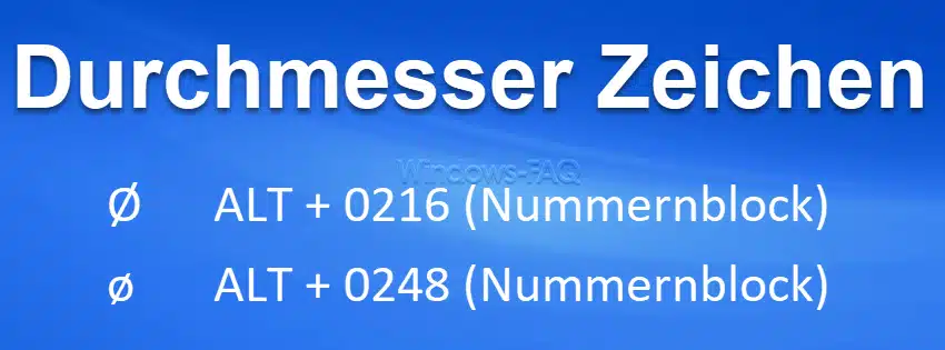Durchmesserzeichen per Tastenkombination