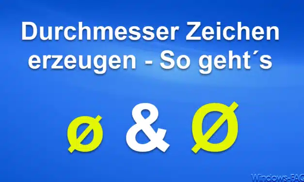 Durchmesser Zeichen erzeugen – So geht´s