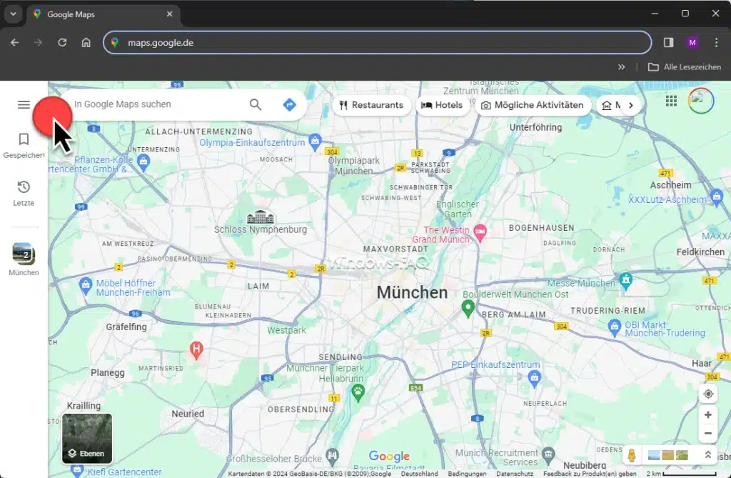 Google Maps Einstellungen