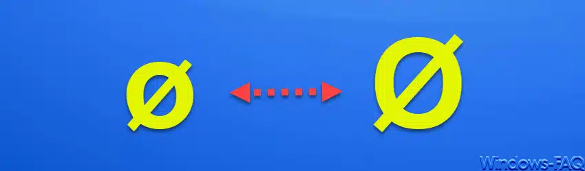Grosses und kleines Durchmesser Symbol