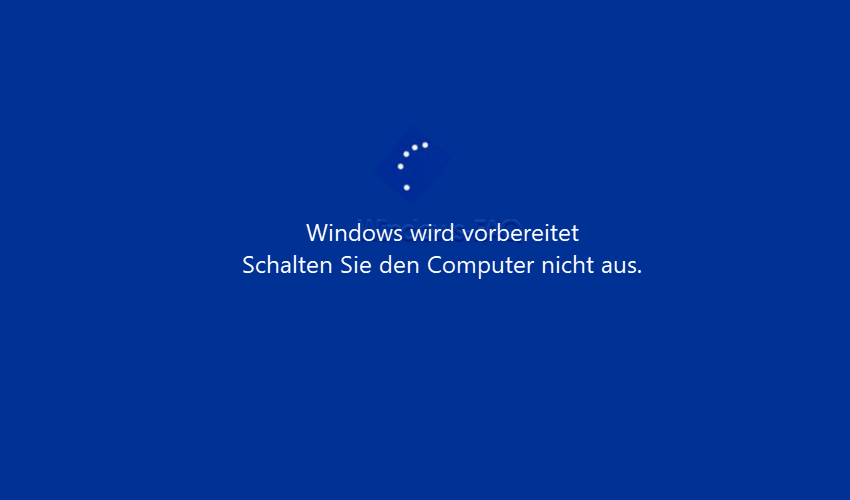 Windows wird vorbereitet. Schalten Sie den Computer nicht aus Meldung beim Herunterfahren