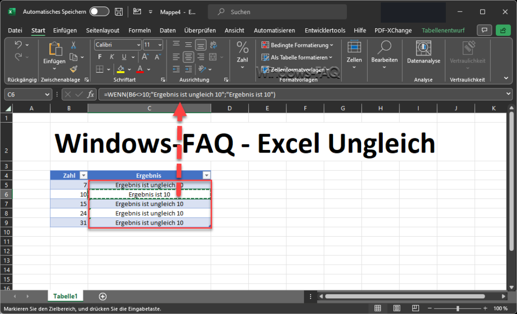 Excel Ungleich Wenn