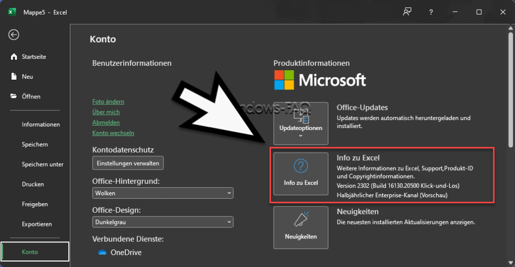 Excel Version anzeigen