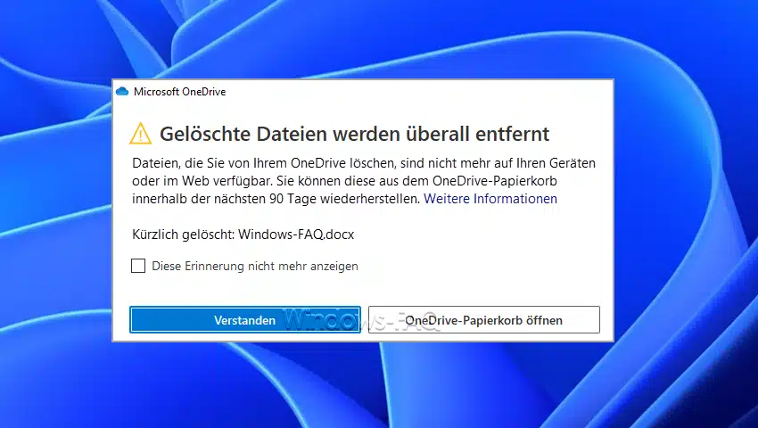 Gelöschte Dateien werden überall entfernt