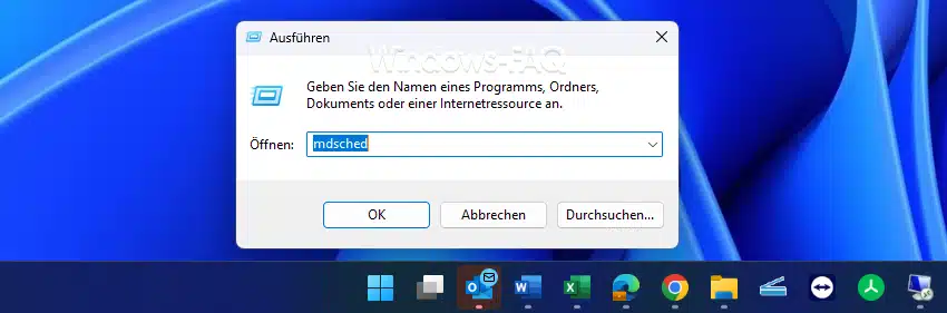 MDSCHED Ausführen Dialog