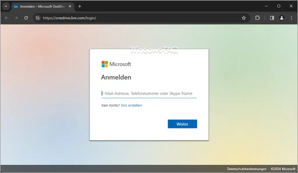OneDrive Anmeldung