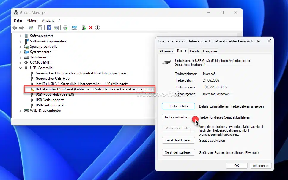 USB Treiber aktualisieren