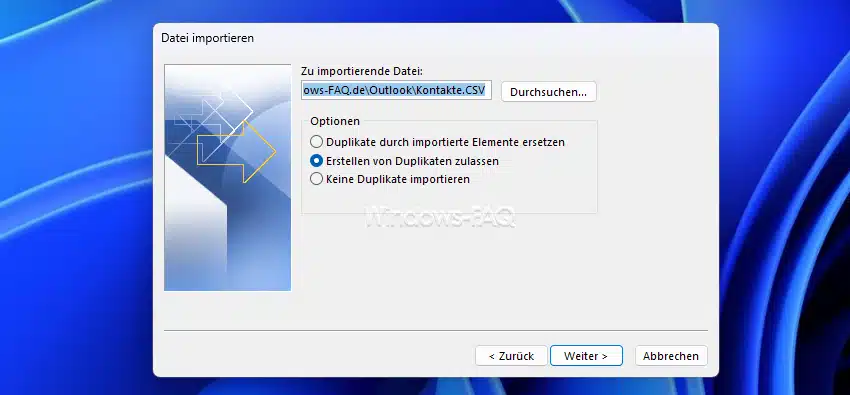 Outlook Kontakte CSV