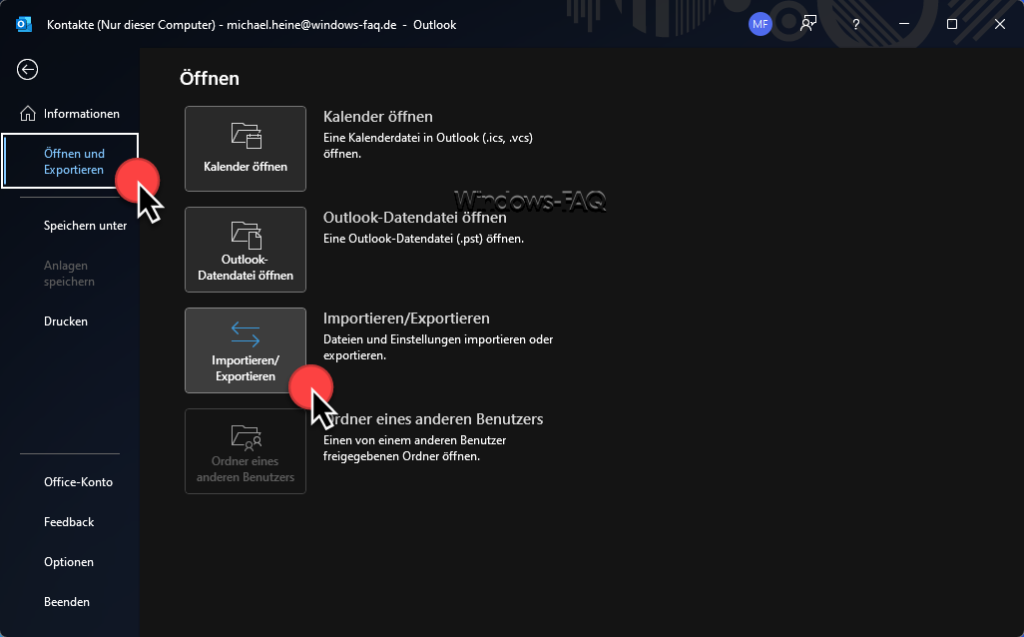 Outlook importieren