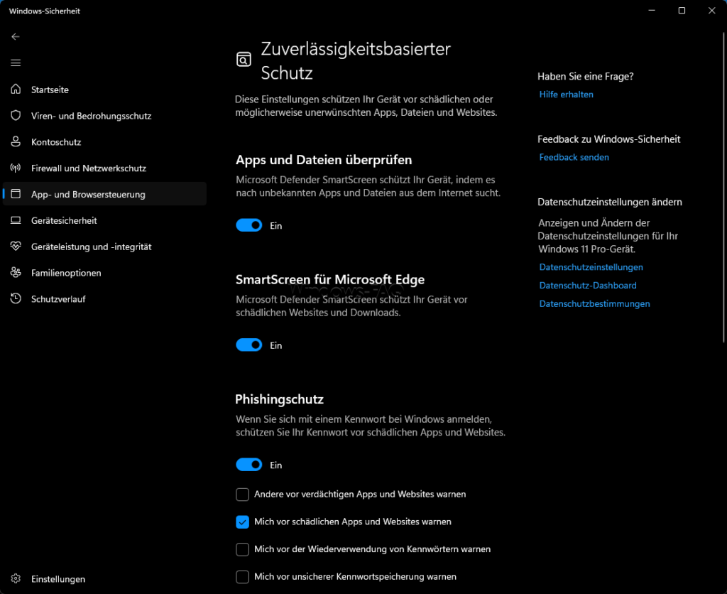 SmartScreen für Microsoft Edge