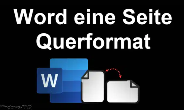 Word eine Seite Querformat