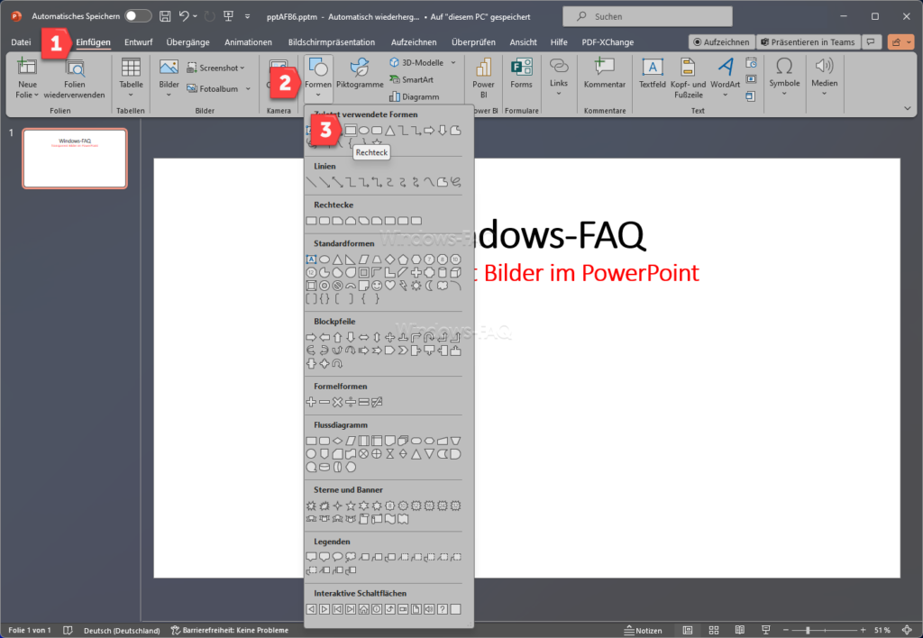Powerpoint Bild transparent - Rechteck erstellen