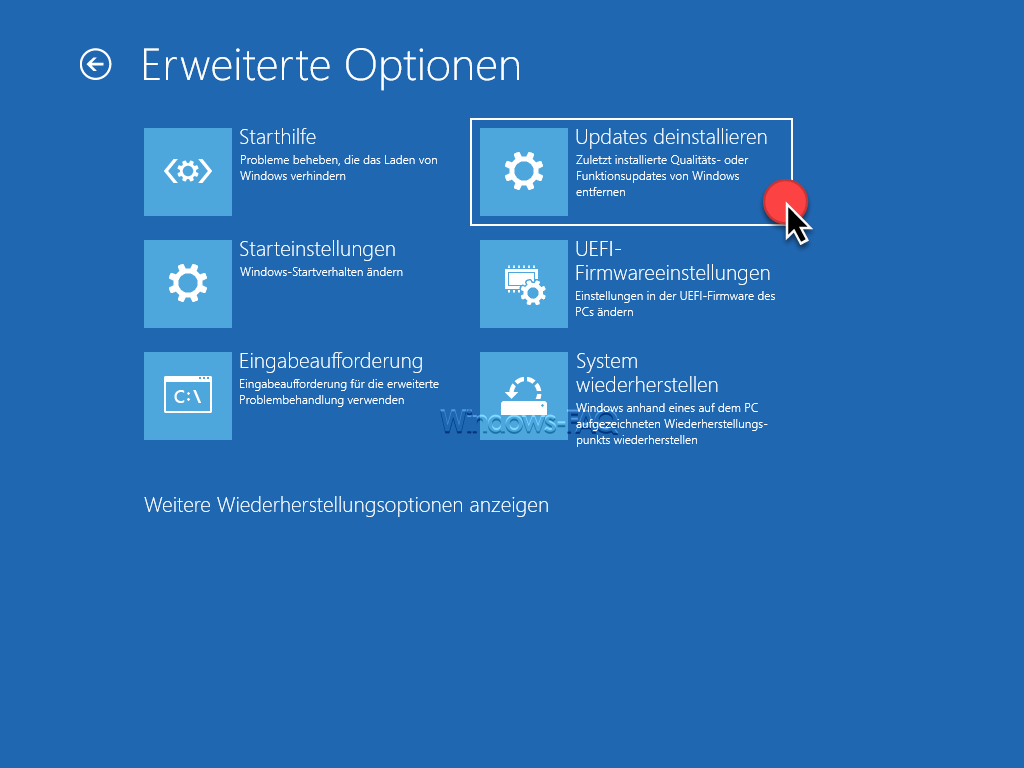 Updates deinstallieren