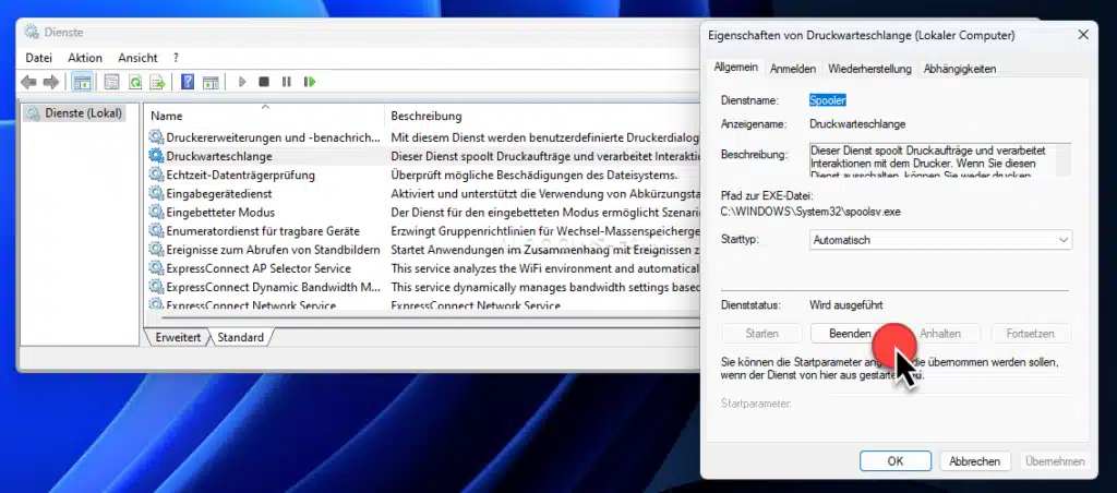 Windows Druckwarteschlange Spooler