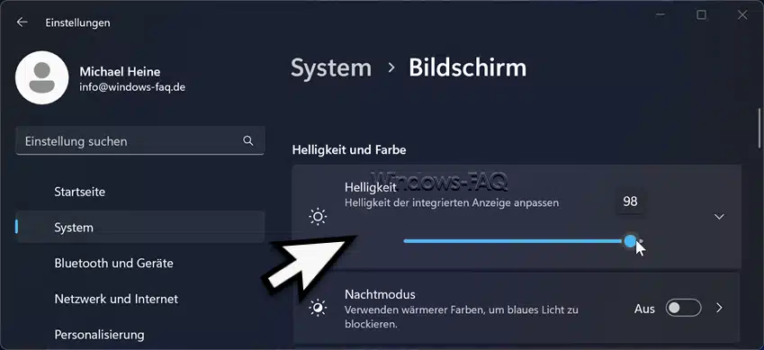 Helligkeit Bildschirm einstellen Einstellungen