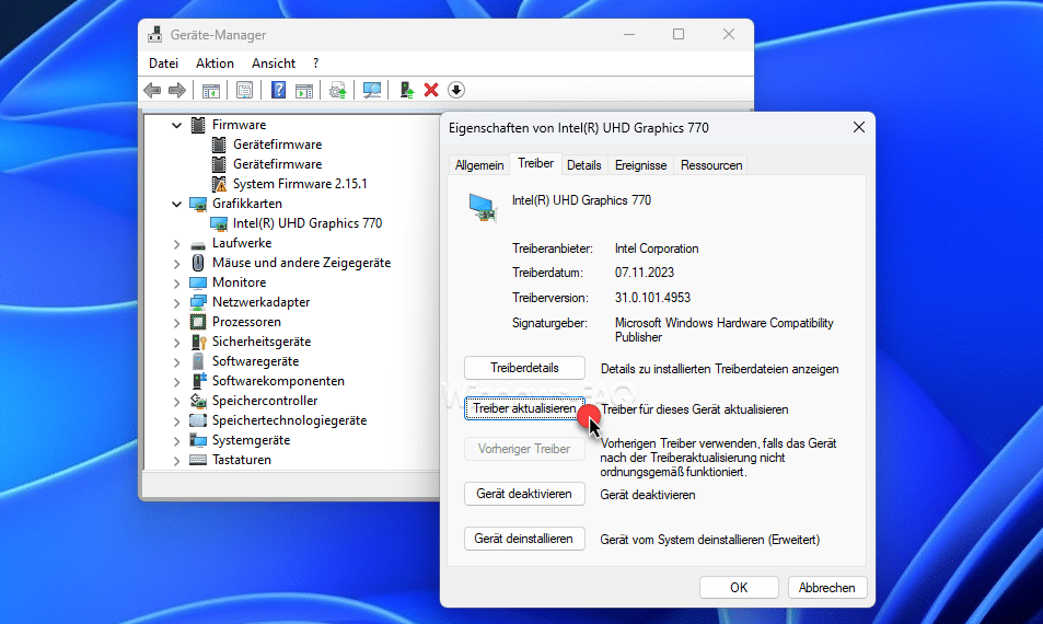 Windows Grafikkarten Treiber aktualisieren