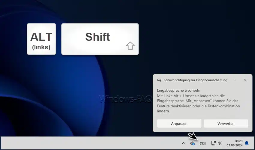 Tastatur auf Deutsch umstellen Tastenkombination