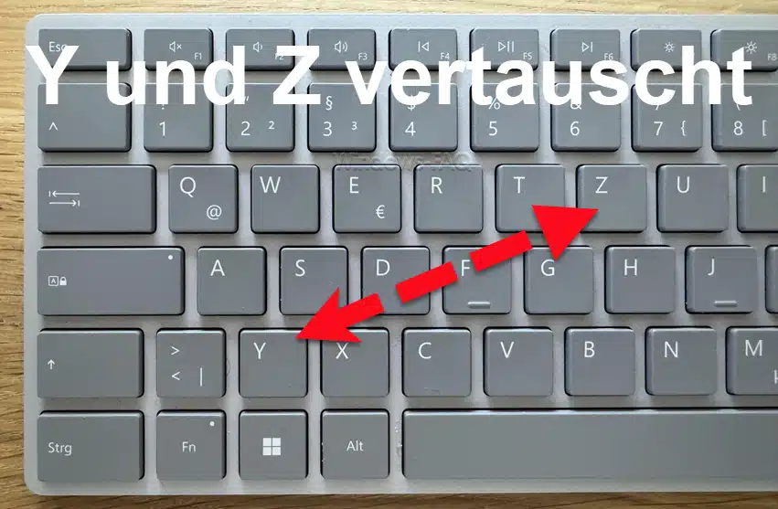 Tastatur verstellt - Y und Z vertauscht