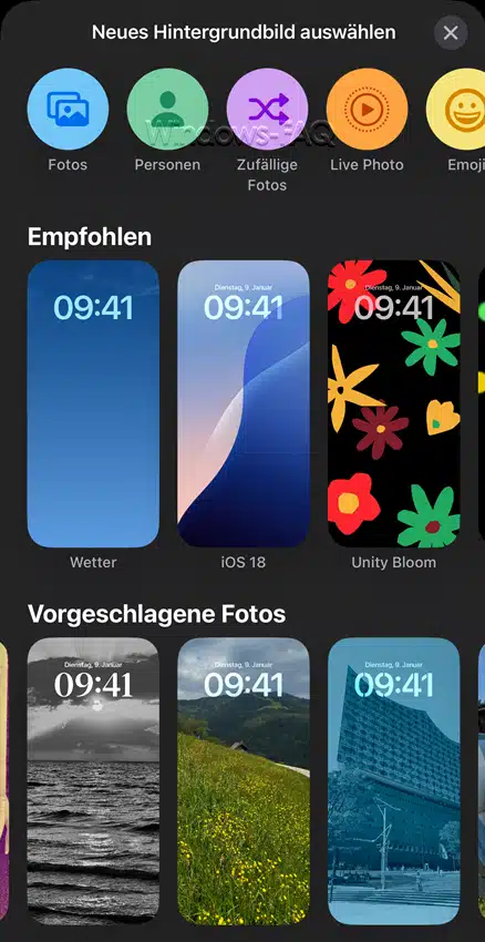 Sperrbildschirm ändern - iOS