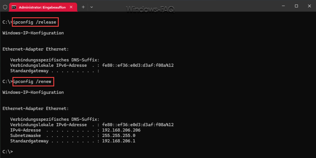 IPConfig Release & Renew